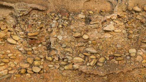 Pebbles in sandstone
